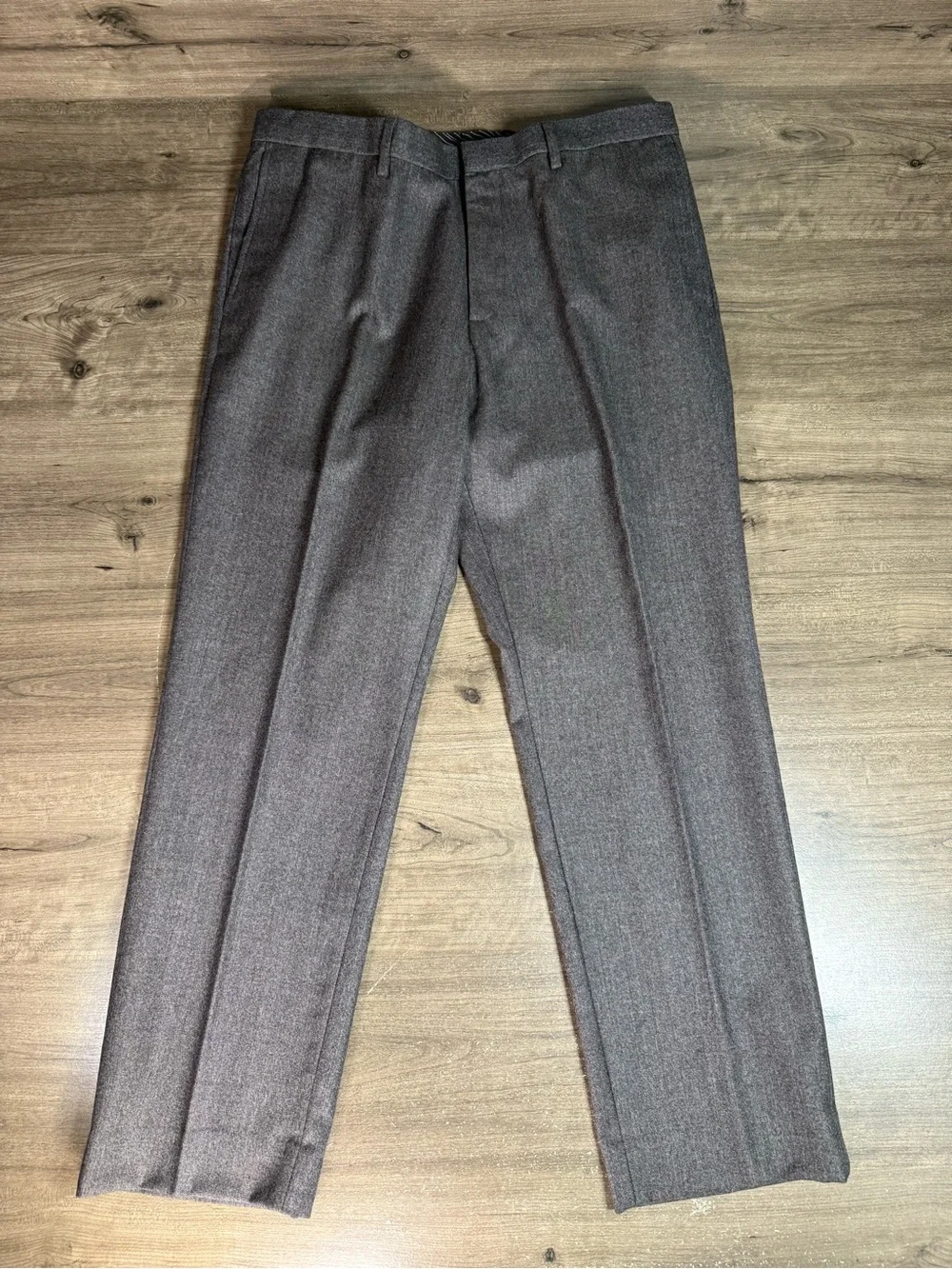 Banana Republic 100% Wool Pleated Dress Pants Mens 34x30 Brown Standard Fit EUC